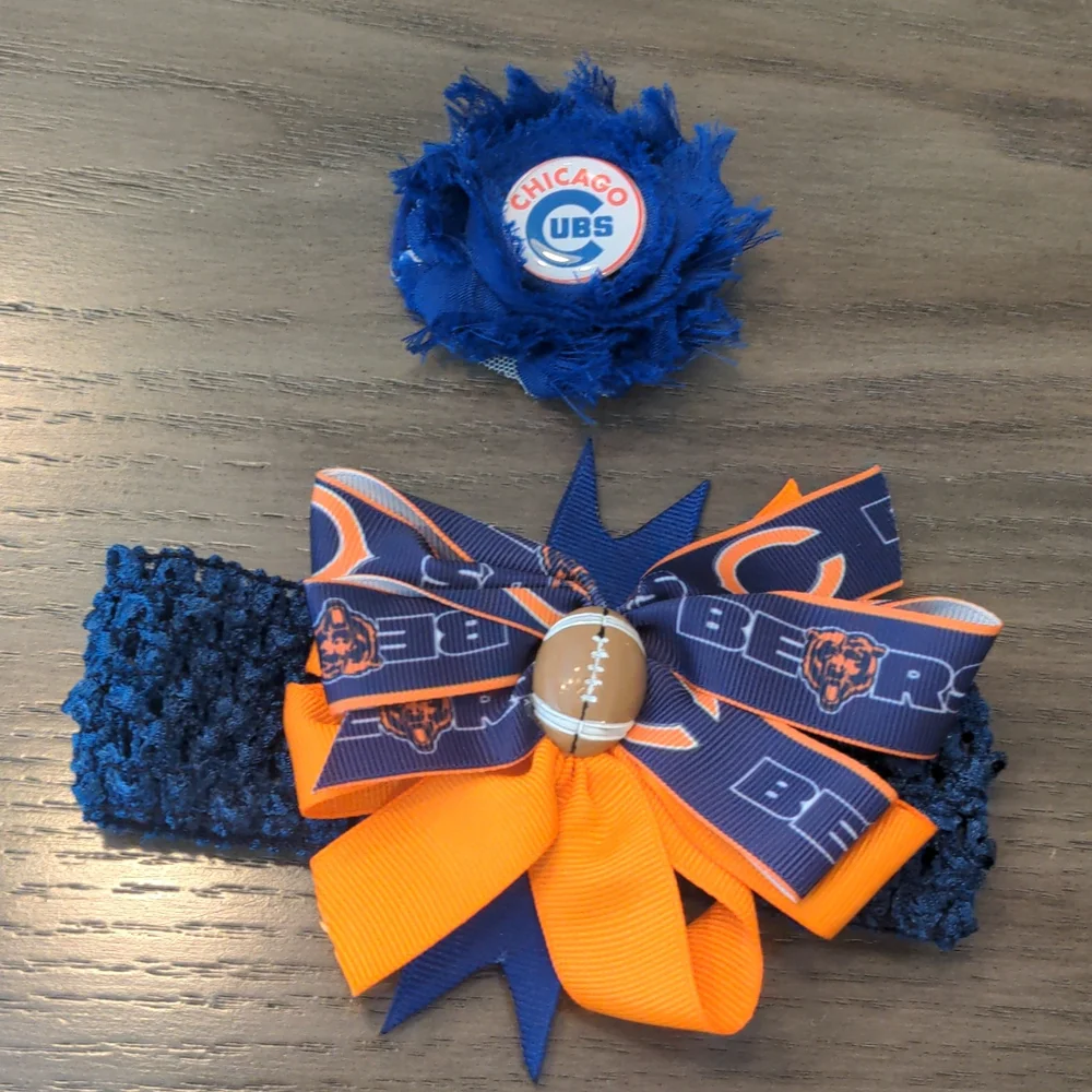 Chicago Bears Children's Headband and Cubs Hair Clip